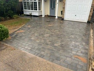 Block-paved driveway