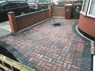 Front driveway and walls