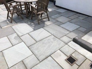 Grey sandstone patio