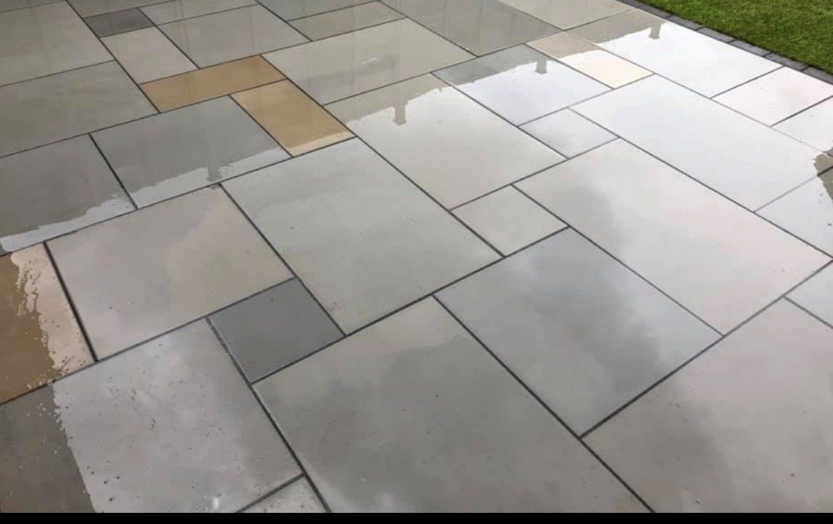 Polished sandstone patio