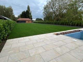 Rear garden and pool surround